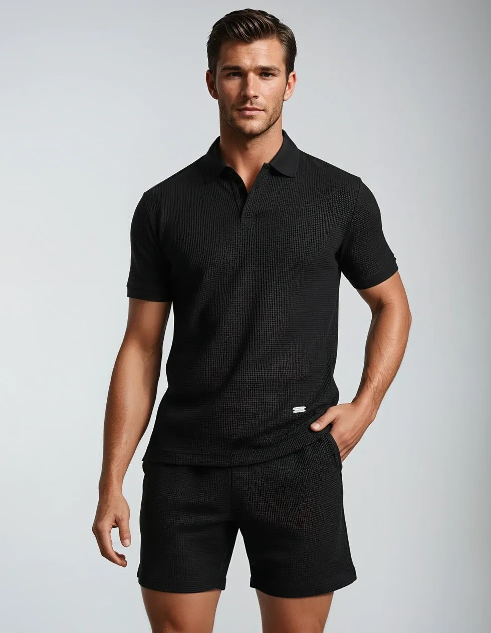 Conjunto deportivo NEGRO – polo y short