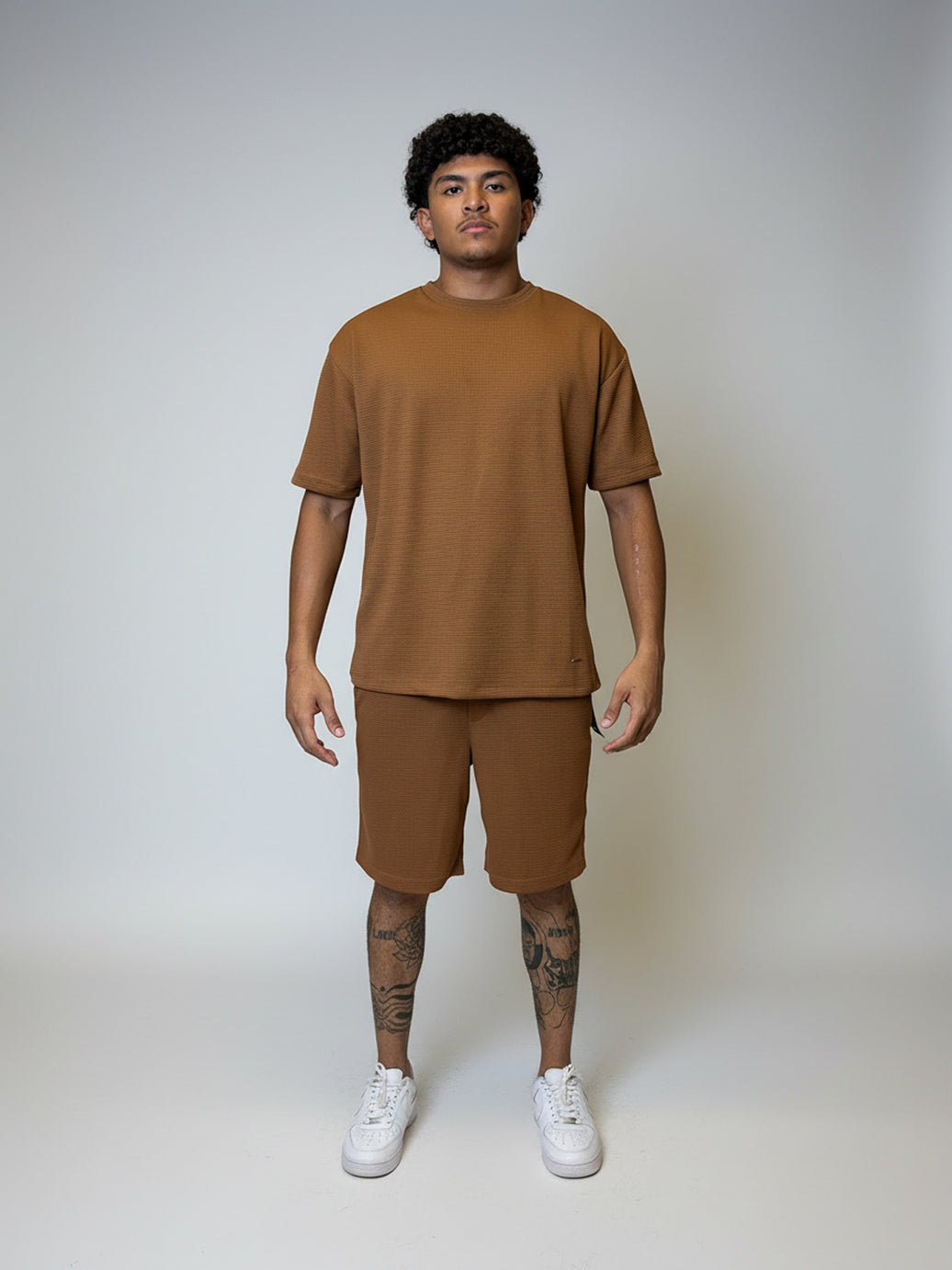 Conjuntos Cuello Redondo Waflle Terracota