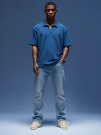 Camisa Polo Waffle AZUL COBALTO