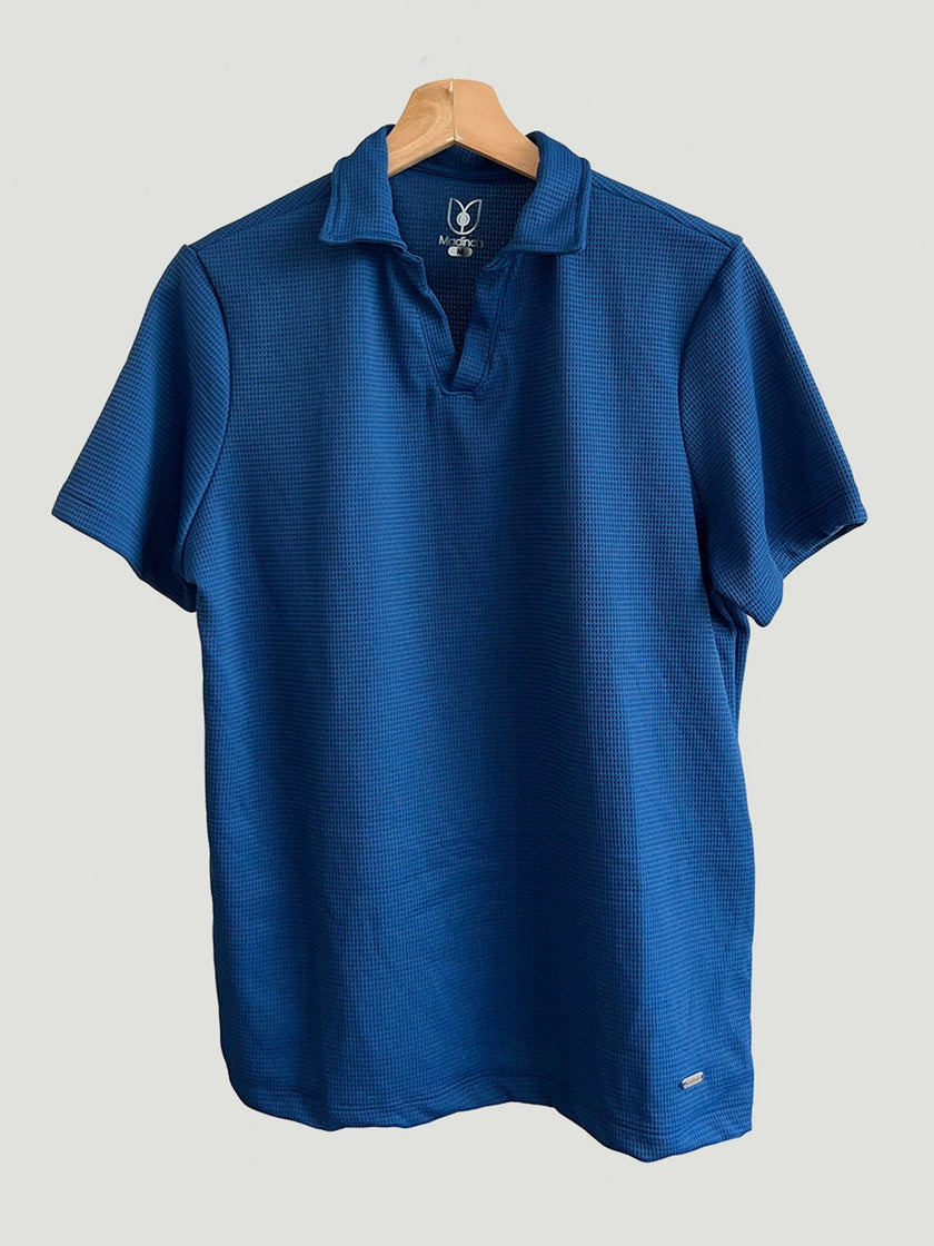 Camisa Polo Waffle AZUL COBALTO