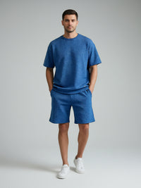 Conjuntos Cuello Redondo Waflle Azul Cobalto