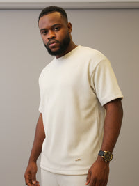 Conjuntos Cuello Redondo Waflle Crema