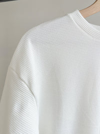 Conjuntos Cuello Redondo Waflle Crema