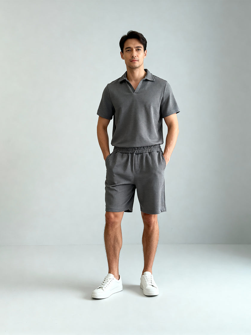 Conjunto deportivo Gris Oscuro – polo y short