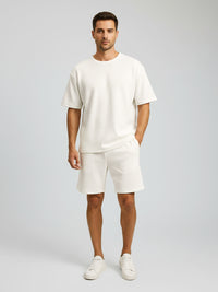 Conjuntos Cuello Redondo Waflle BLANCO MARFIL