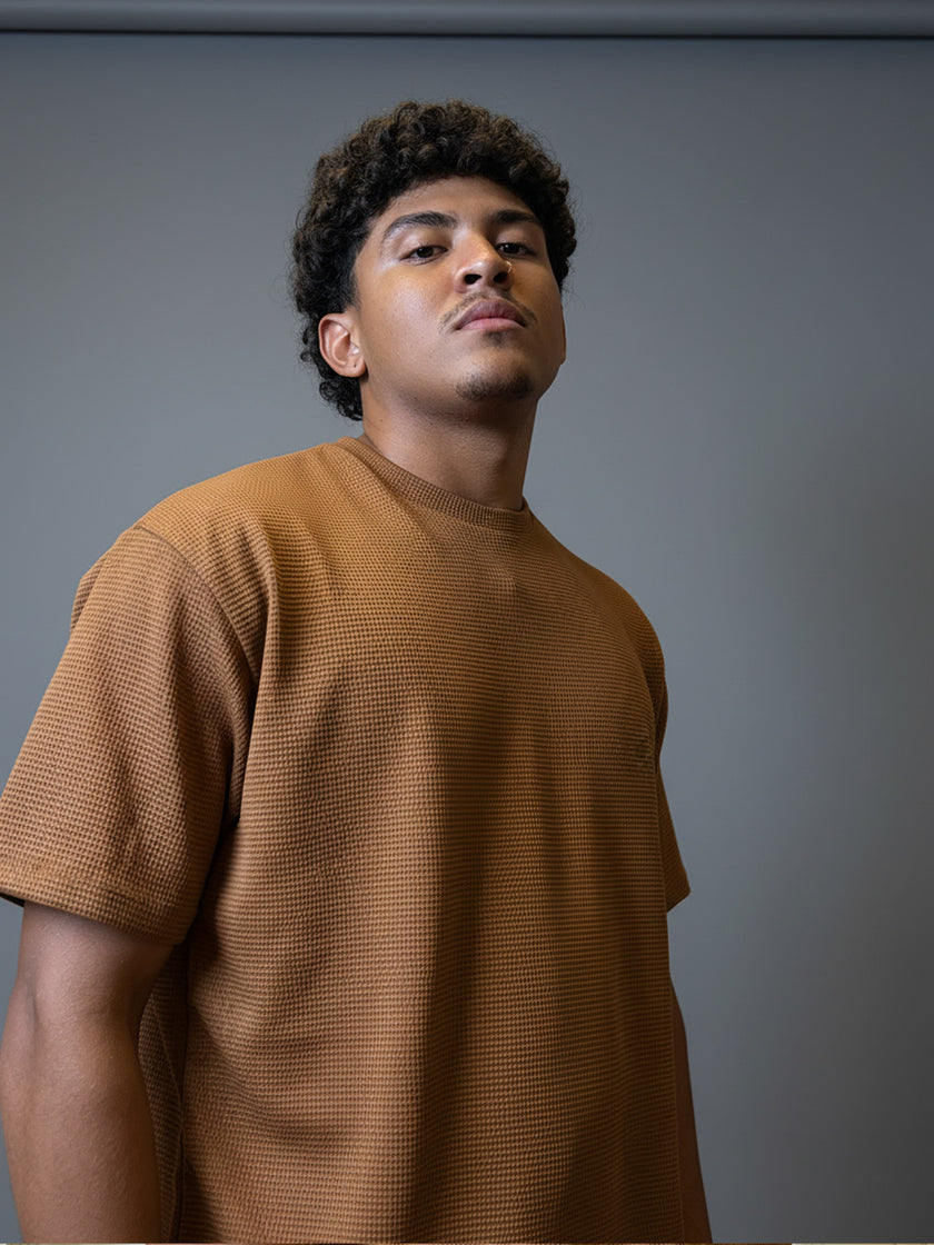 Conjuntos Cuello Redondo Waflle Terracota