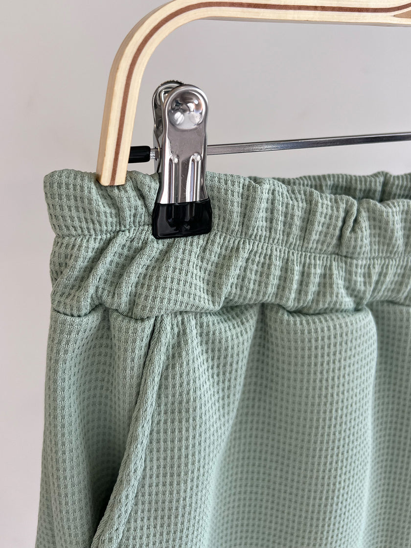 Conjuntos Cuello Redondo Waflle Verde Hoja