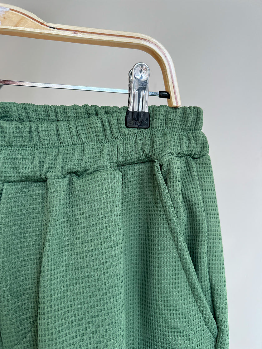 Conjunto Bottle Green Waffle - Polo y Shorts