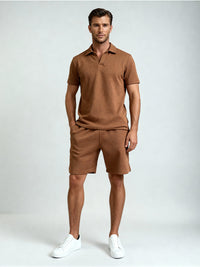 Conjunto Terracotta Waffle - Polo y Shorts