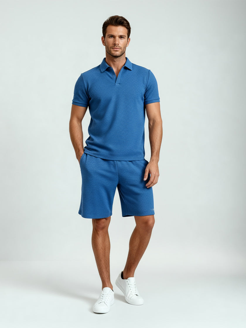 Conjunto de waffle azul cobalto