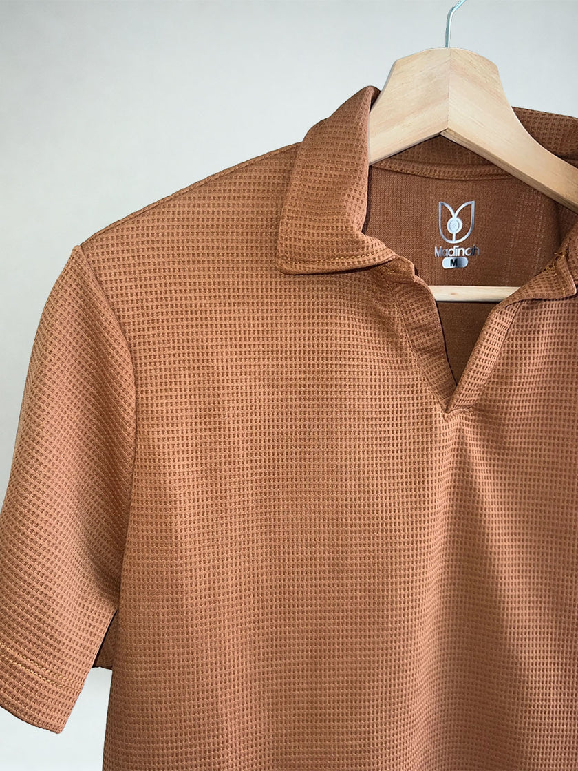 Conjunto Terracotta Waffle - Polo y Shorts