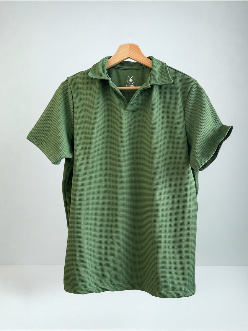 Conjunto Bottle Green Waffle - Polo y Shorts